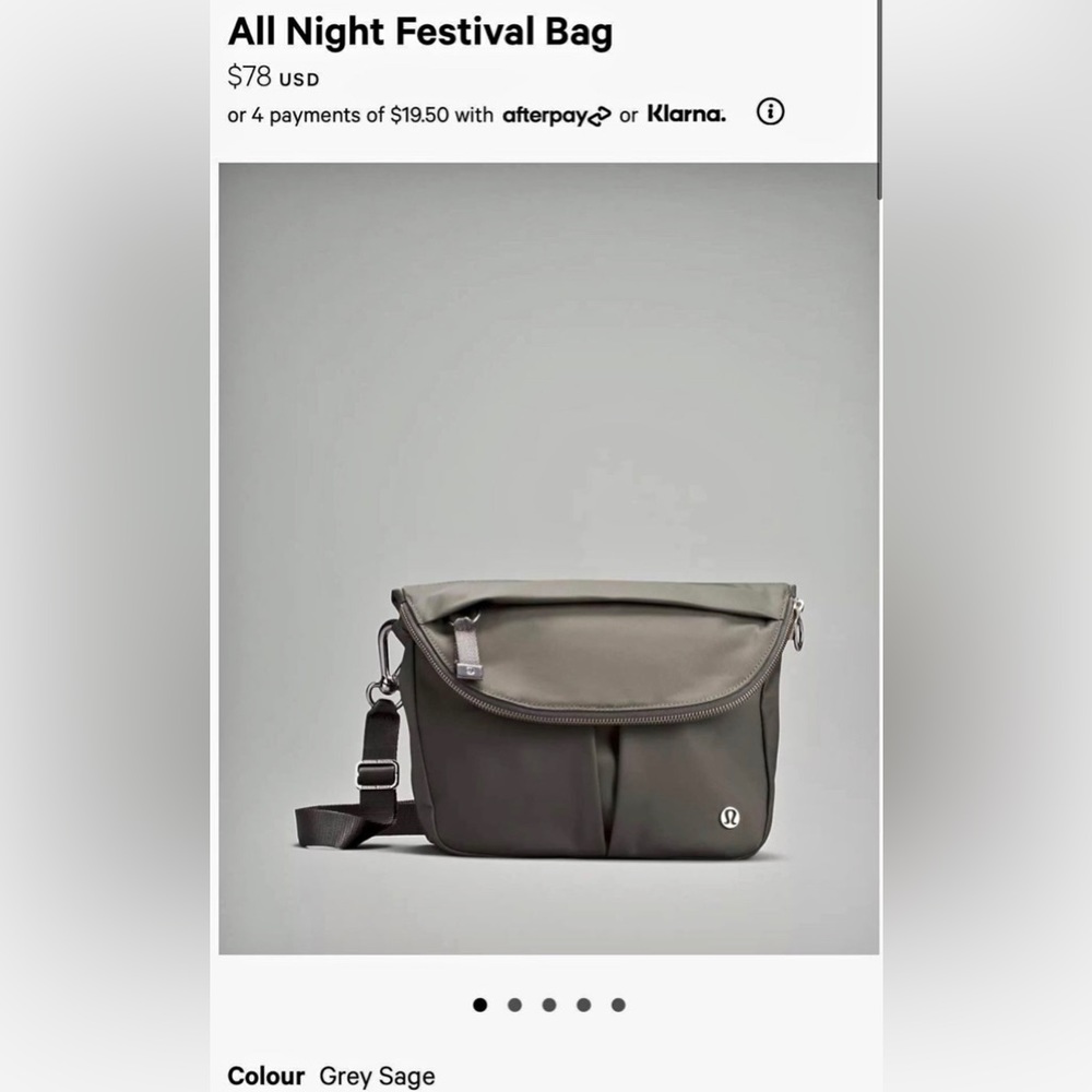 Brand new with tags Lululemon Micro Festival belt bag sage gray